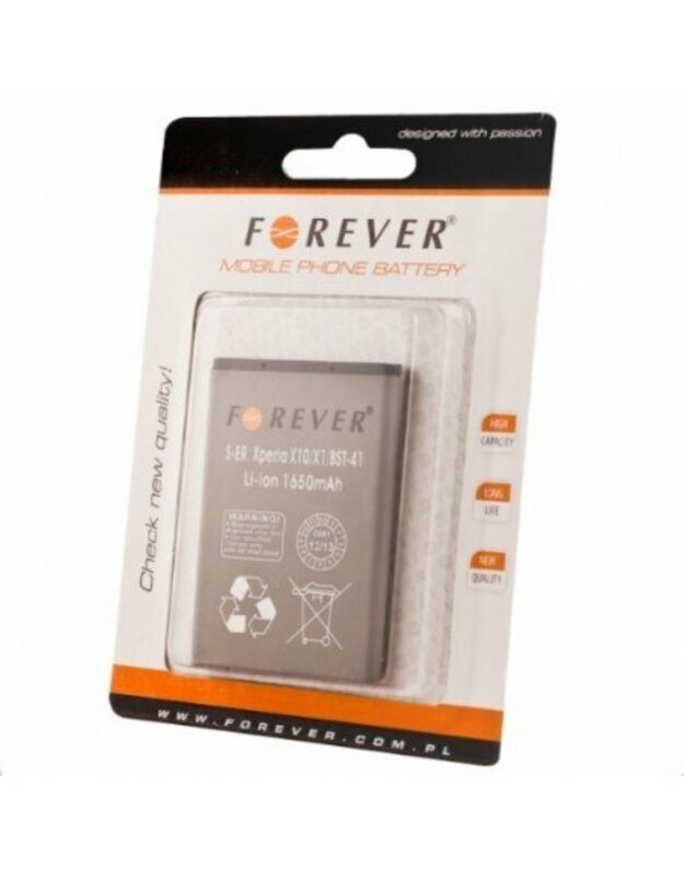 Telefono baterija Forever Battery Sony Ericsson Xperia X10 X1 Li-Ion 1650 mAh 