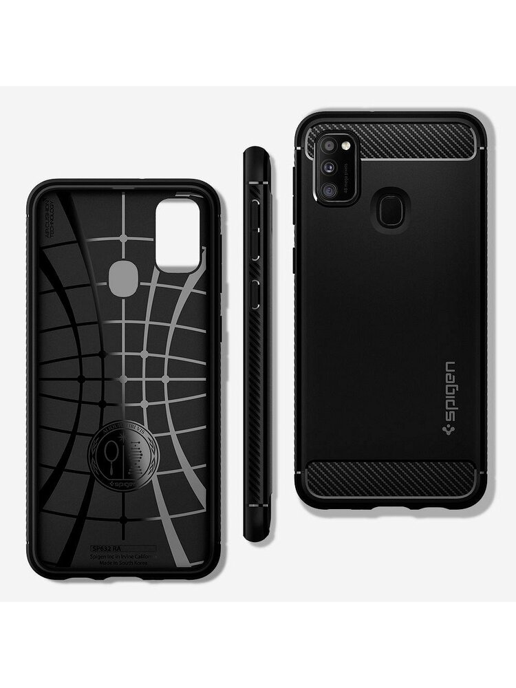 „SPIGEN“ tvirti šarvai, skirti SAMSUNG M21 matiniai juodi