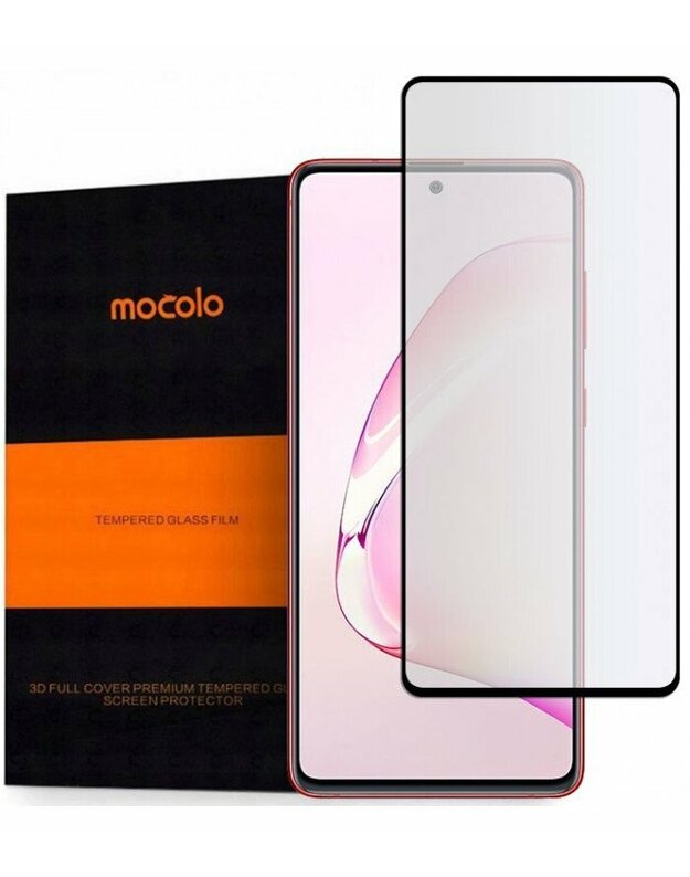 Juodas apsauginis grūdintas stiklas Samsung Galaxy Note 10 Lite telefonui "Mocolo"