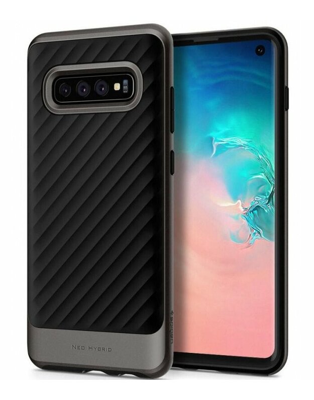 Pilkas dėklas Samsung Galaxy S10 telefonui "Spigen Neo Hybrid"