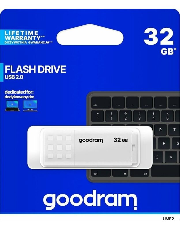 GOODRAM FLASHDRIVE 32GB UME2 USB 2.0 WHITE