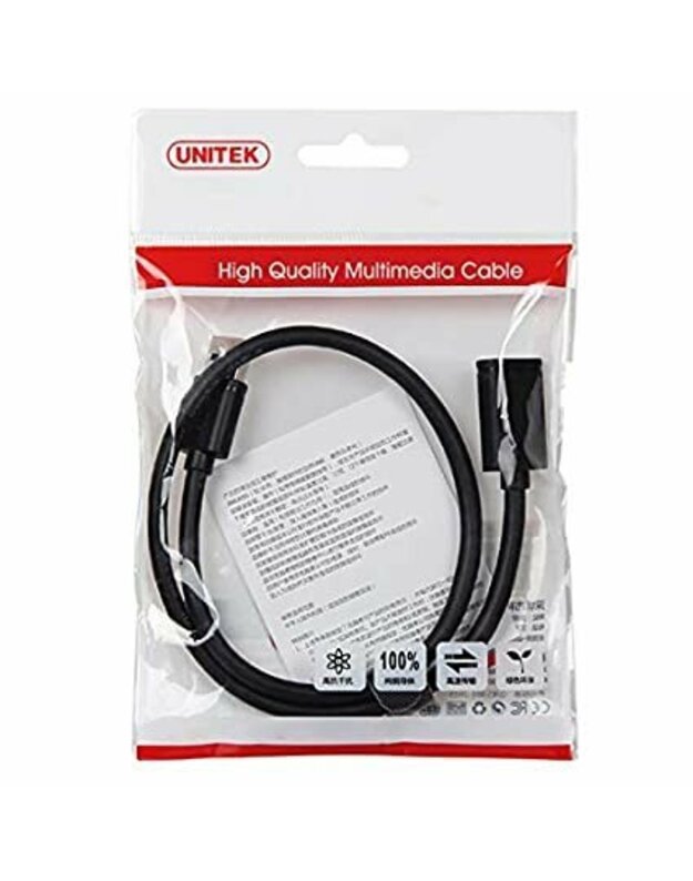 Kabelis Unitek Y-C428GBK USB 2.0 Extension Cable AM-AF, Length 1m Black