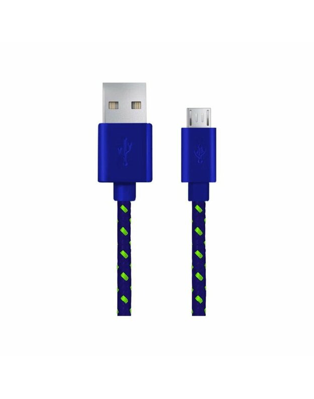 „Esperanza“ kabelis USB 2.0 (M) - „microUSB“ (M) 0,8 m, žalia / mėlyna (EB175UG)