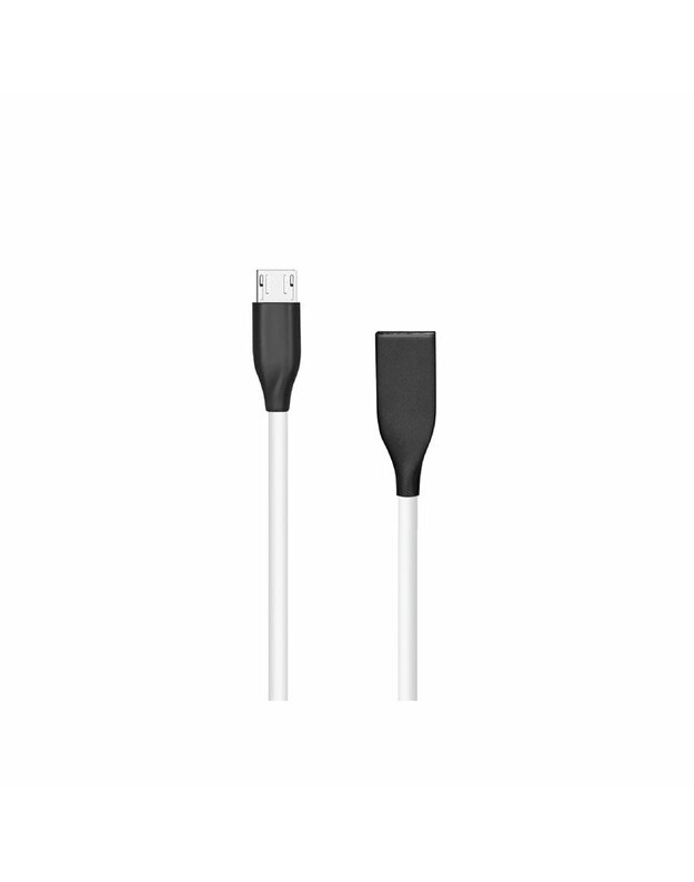 Silicone cable USB - Micro USB (white, 2m) 