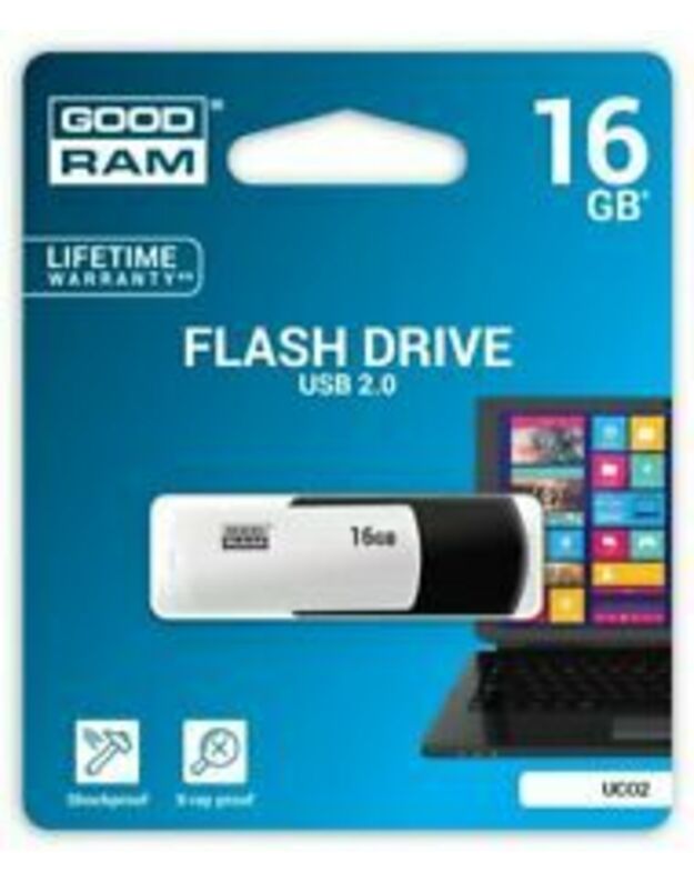 GOODRAM 16GB UCO2 BLACK & WHITE USB 2.0 