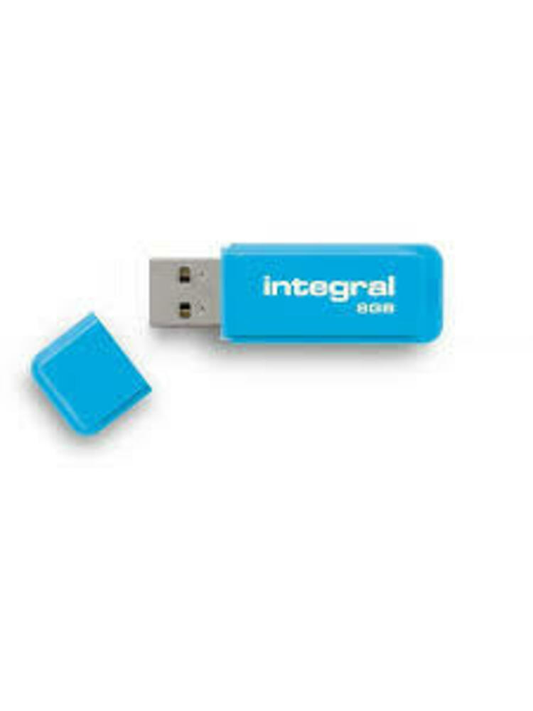 INTEGRAL USB FLASH DRIVE NEON 8GB USB 2.0 - BLUE