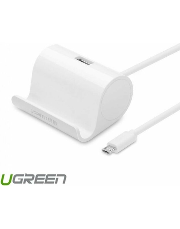 Mikro USB OTG kabelio adapteris su lopšiu, 50 cm baltas