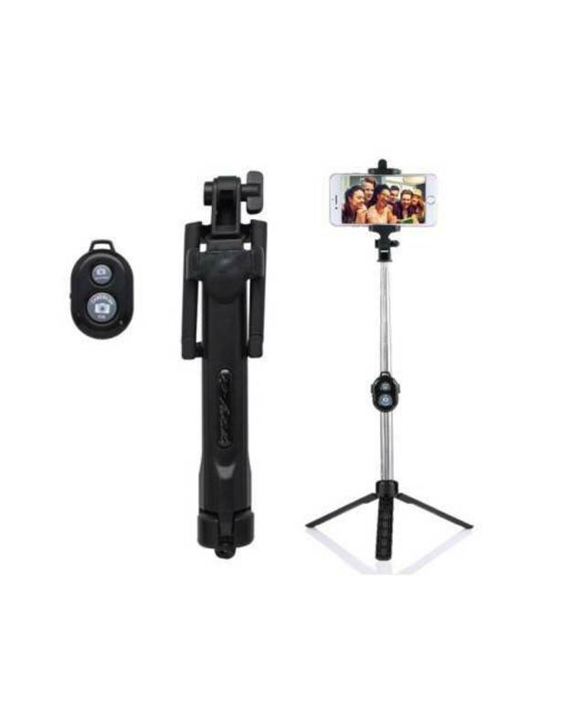 MONOPOD ASMENUKIŲ LAIKIKLIS BLUETOOTH JUODAS + TRIKOJIS