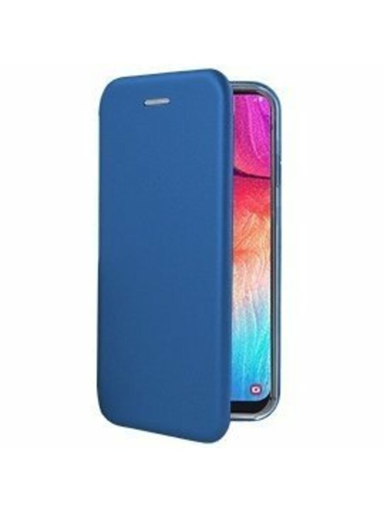 Telefono dėklas SAMSUNG GALAXY A50 ATVERČIAMAS DĖKLAS BOOK ELEGANCE ODINIS MĖLYNAS