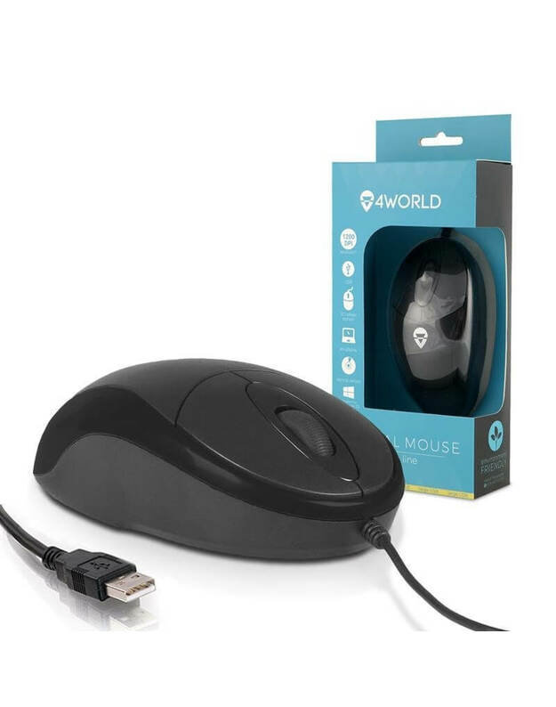 Pelytė 4World USB Optinė BASIC2, 1200dpi, juoda