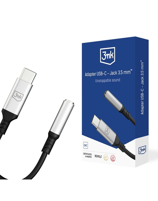 Adapteris 3mk Adapter USB-C to 3,5mm