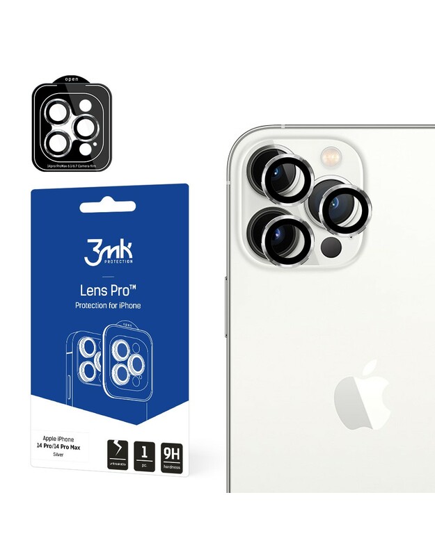 Apsauginis stikliukas kamerai 3mk Lens Pro Apple iPhone 13 Pro/13 Pro Max sidabrinis