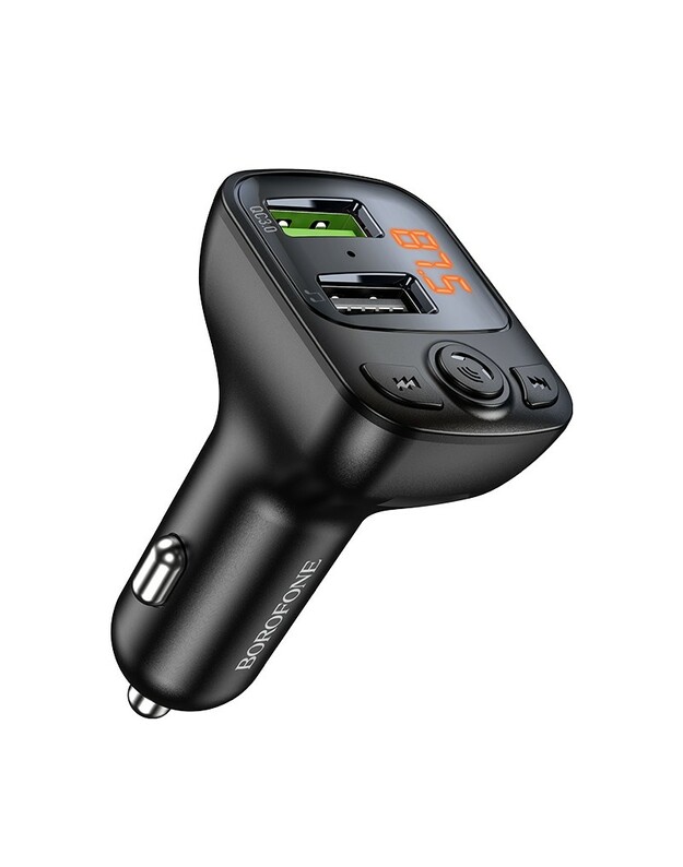 Borofone BC41 Bluetooth MP3 grotuvas/FM bangų moduliatorius (laisvų rankų įranga, microSD, QC3.0 USB-A, USB-A 5V/1A)