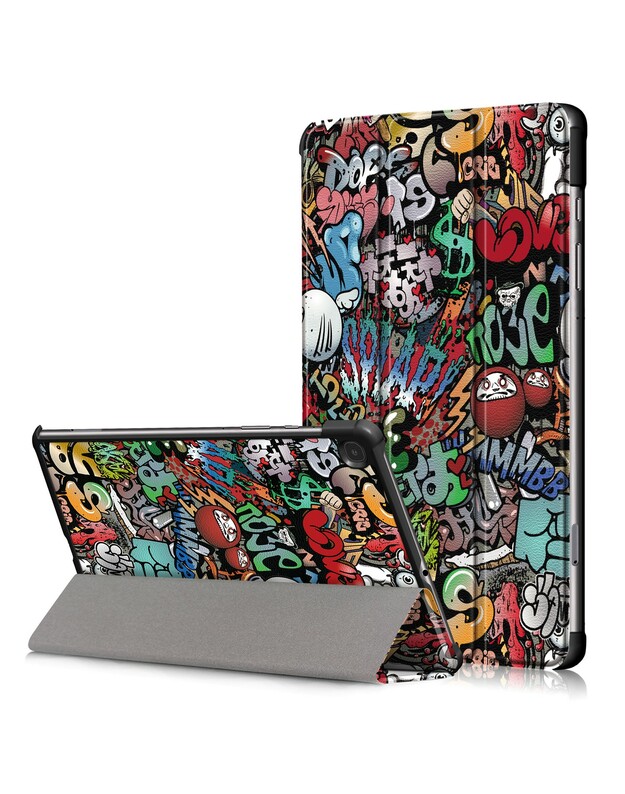 Dėklas Smart Leather Samsung X110/X115 Tab A9 8.7 graffiti