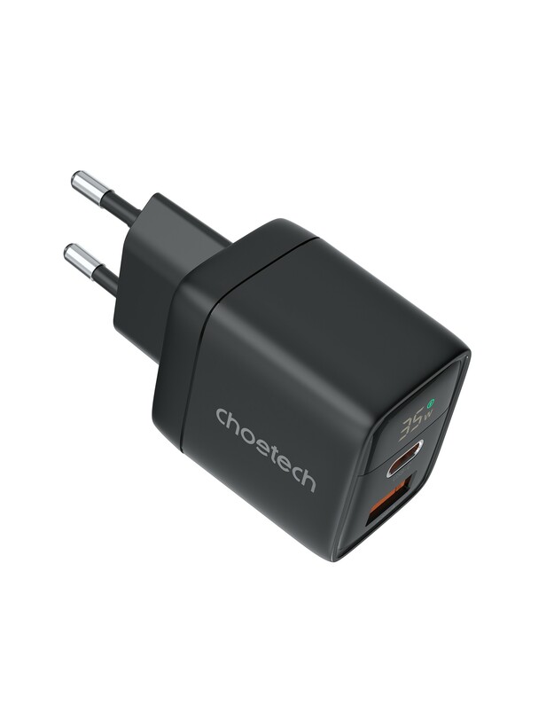 Įkroviklis Choetech PD6052 USB-C/USB-A PD35W GaN juodas