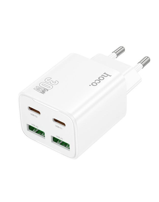 Įkroviklis Hoco N56 2xUSB-C/2xUSB-A PD30W baltas