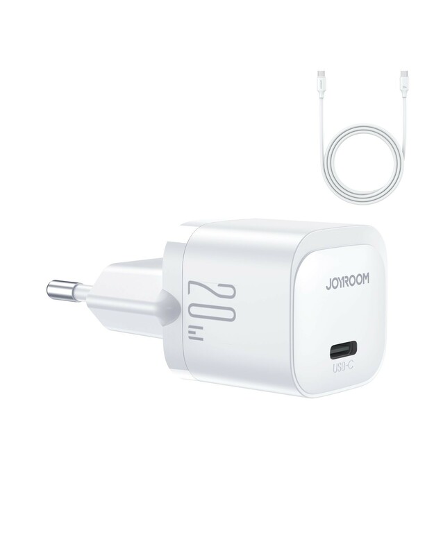 Įkroviklis Joyroom JR-TCF02 USB-C PD20W + USB-C 1.0m cable baltas