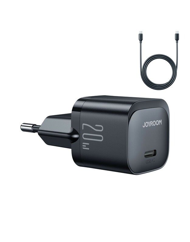 Įkroviklis Joyroom JR-TCF02 USB-C PD20W + USB-C 1.0m cable juodas