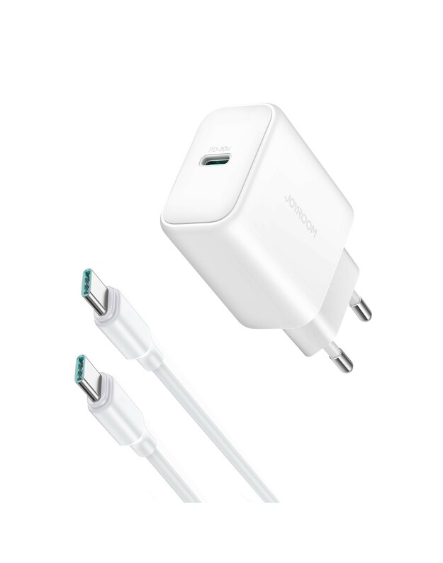 Įkroviklis Joyroom JR-TCF24 USB-C PD30W + USB-C to USB-C cable 1.0m baltas