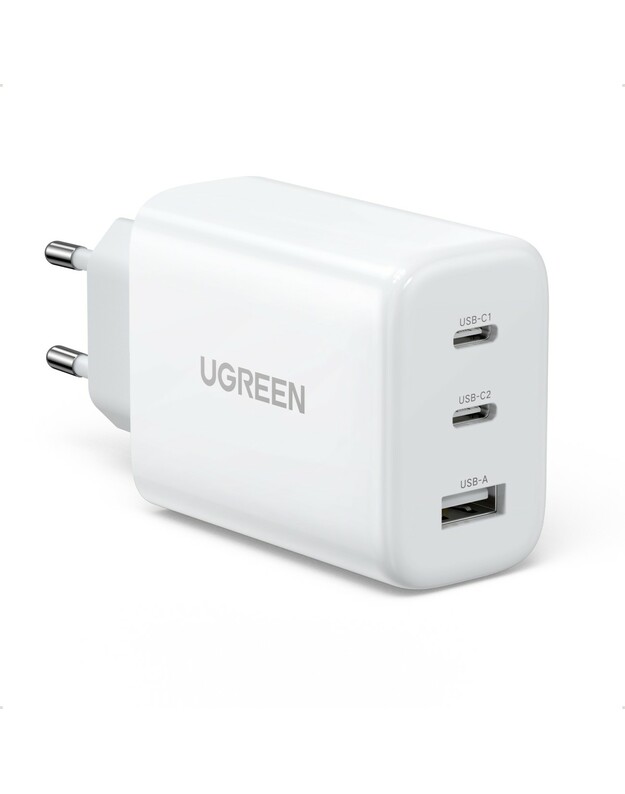 Įkroviklis Ugreen CD275 2xUSB-C/USB-A 65W baltas