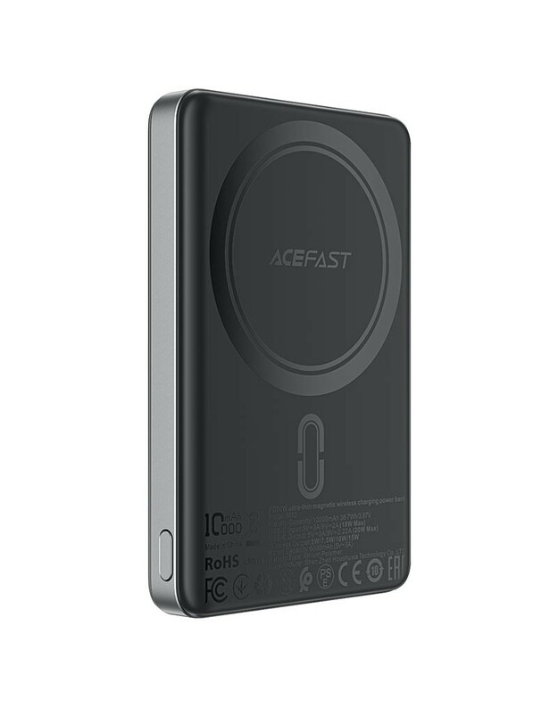 Išorinė baterija Power Bank Acefast M12-10000 PD20W Magnetic Wireless 10000mAh juoda