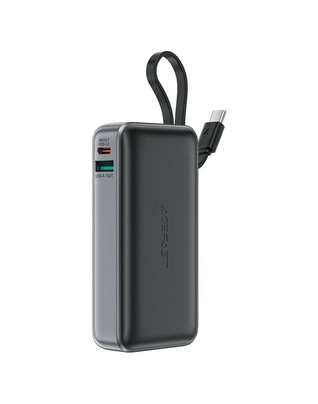 Išorinė baterija Power Bank Acefast M7-10000 PD30W With Cable 10000mAh juoda