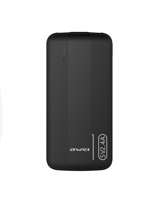 Išorinė baterija Power Bank Awei P20K 5V/2.4A 10000mAh juoda