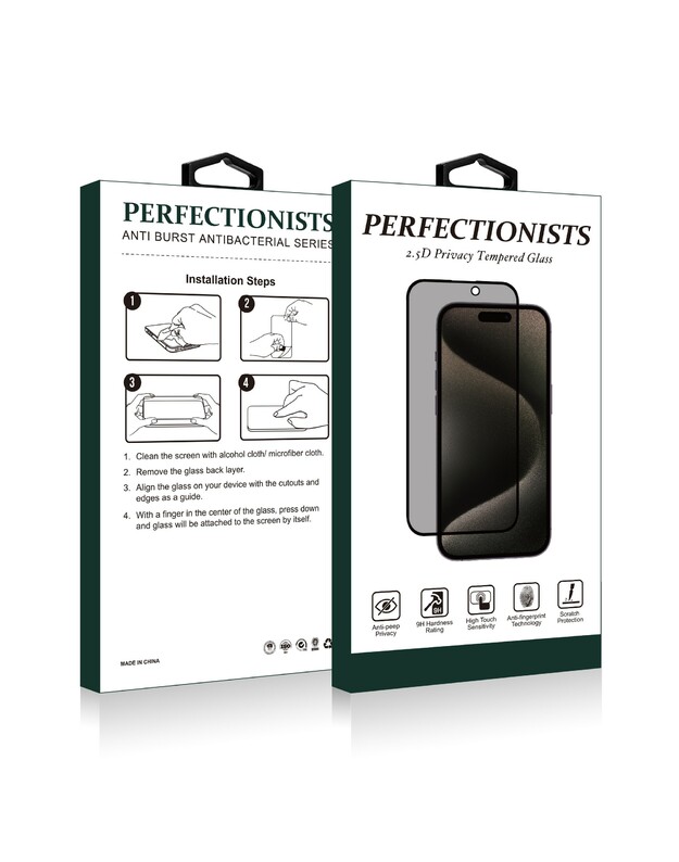 LCD apsauginis stikliukas 2.5D Privacy Perfectionists Apple iPhone 12/12 Pro juodas