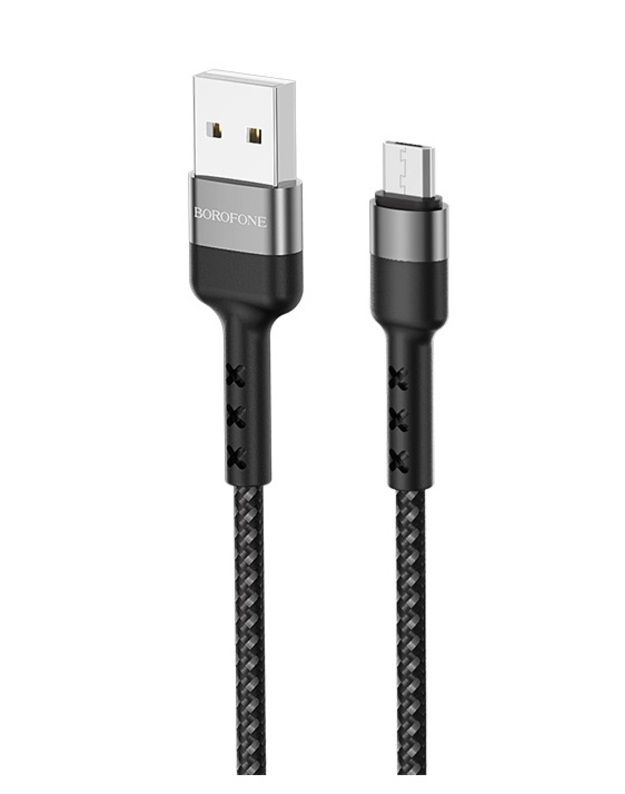 USB kabelis Borofone BX34 microUSB 1.0m juodas