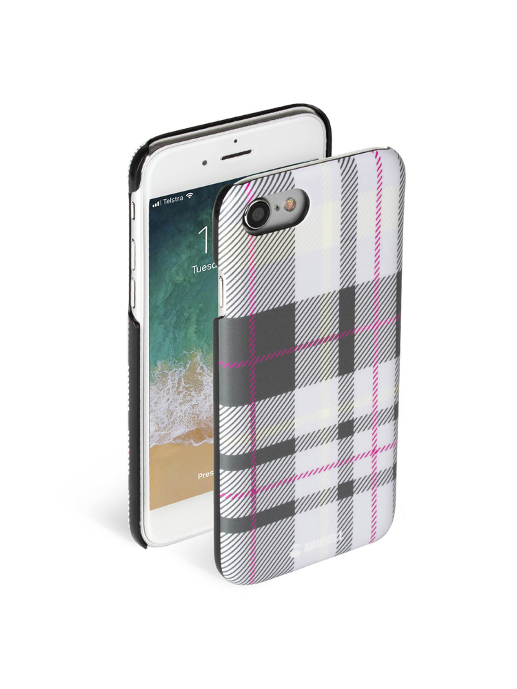 Krusell Limited Cover Apple iPhone 8/7 plaid light grey