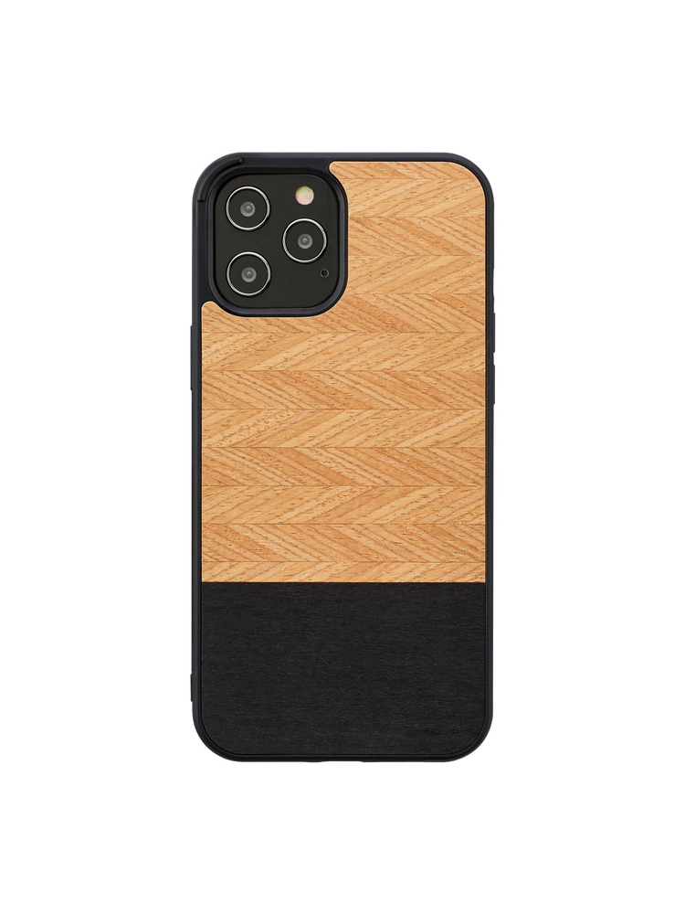 MAN&WOOD case for iPhone 12/12 Pro herringbone nero black