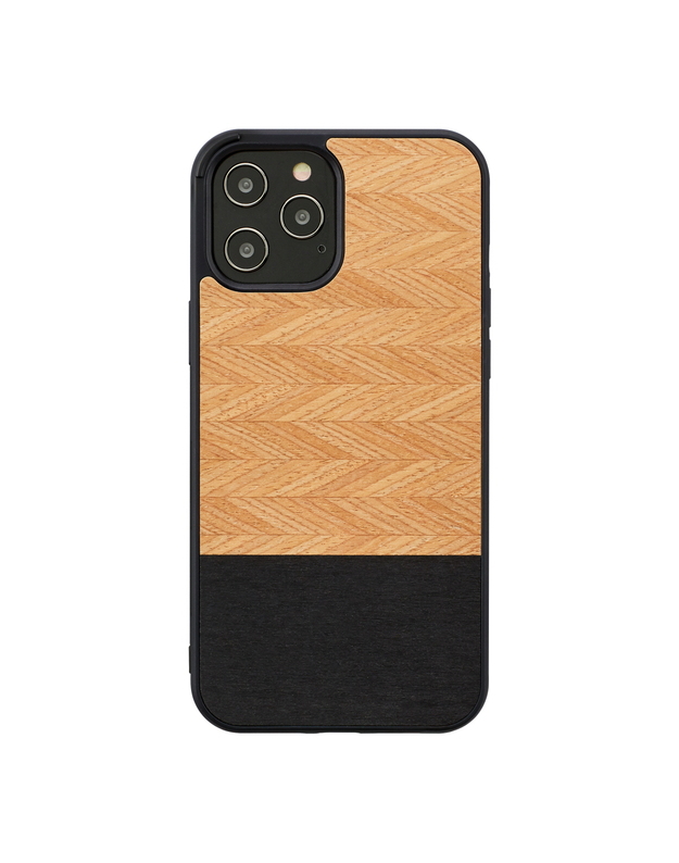 MAN&WOOD case for iPhone 12/12 Pro herringbone nero black