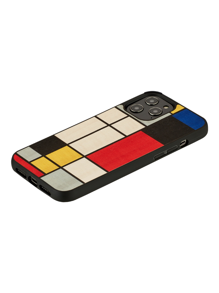 MAN&WOOD case for iPhone 12/12 Pro mondrian wood black