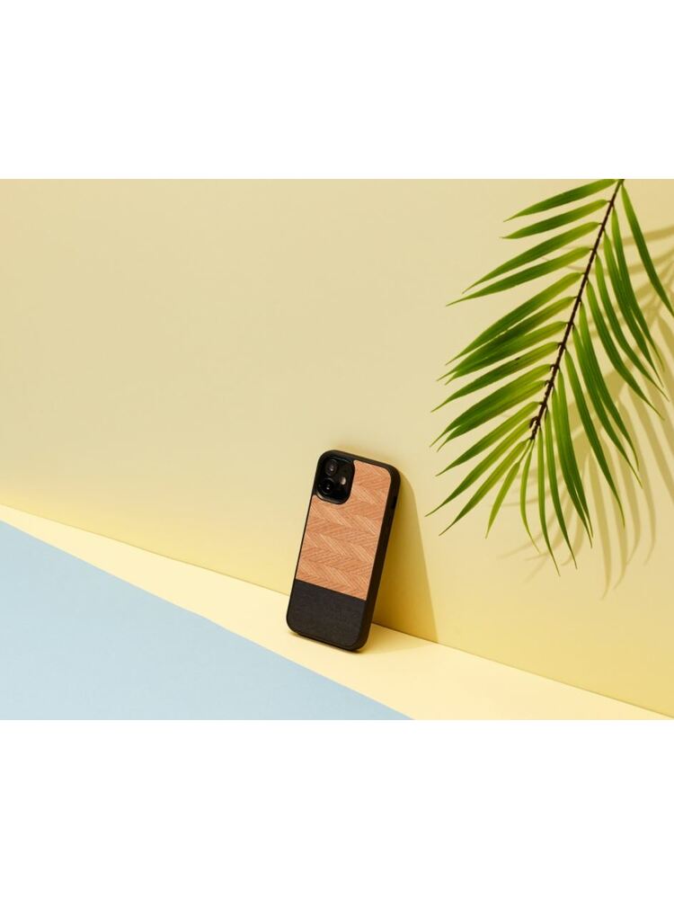 MAN&WOOD case for iPhone 12 mini herringbone nero black