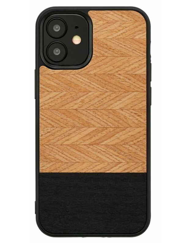 MAN&WOOD case for iPhone 12 mini herringbone nero black