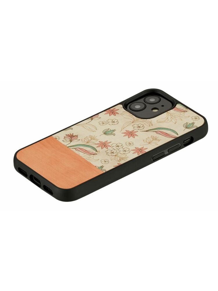 MAN&WOOD case for iPhone 12 mini pink flower black