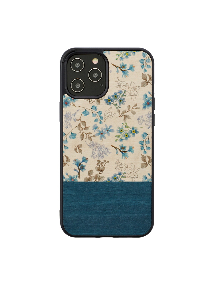 MAN&WOOD case for iPhone 12 Pro Max blue flower black