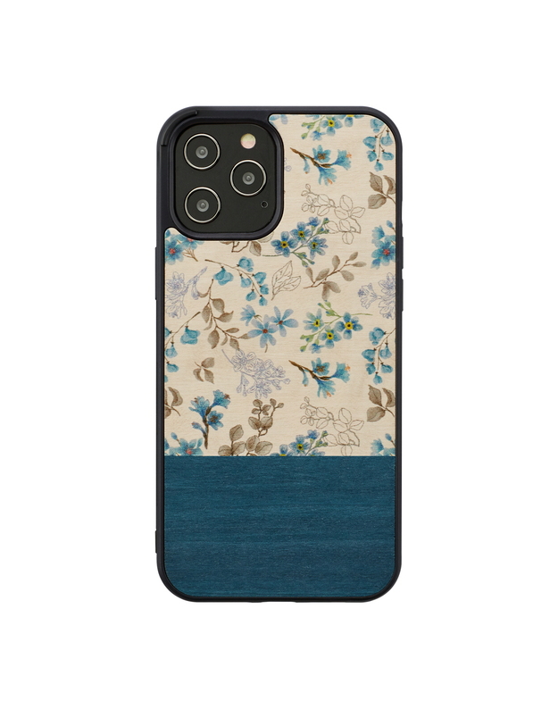 MAN&WOOD case for iPhone 12 Pro Max blue flower black