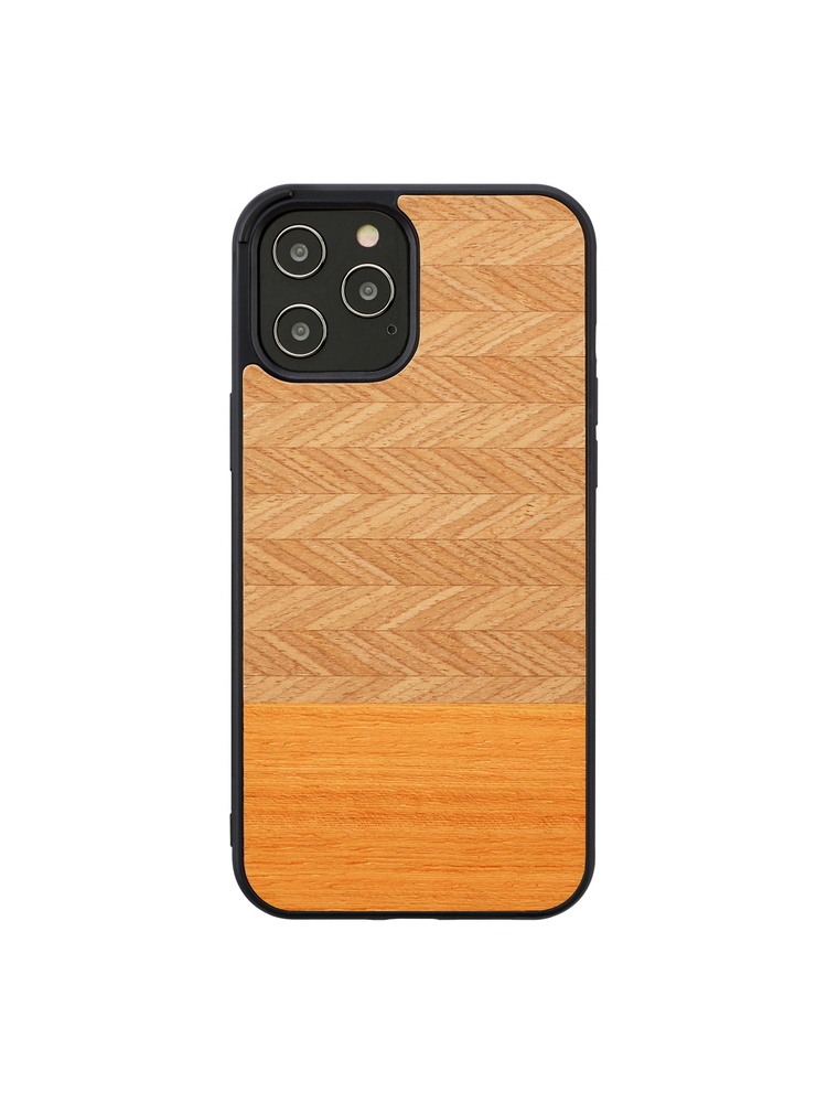 MAN&WOOD case for iPhone 12 Pro Max herringbone arancia black