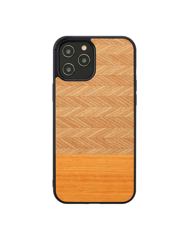 MAN&WOOD case for iPhone 12 Pro Max herringbone arancia black