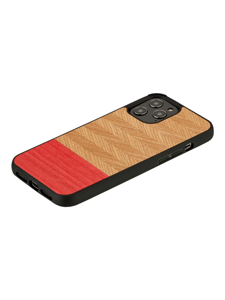 MAN&WOOD case for iPhone 12 Pro Max herringbone azalea black