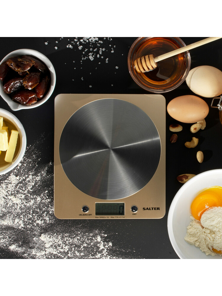 Salter 1036 OLFEU16 Olympic Disc Electronic Digital Kitchen Scales Gold