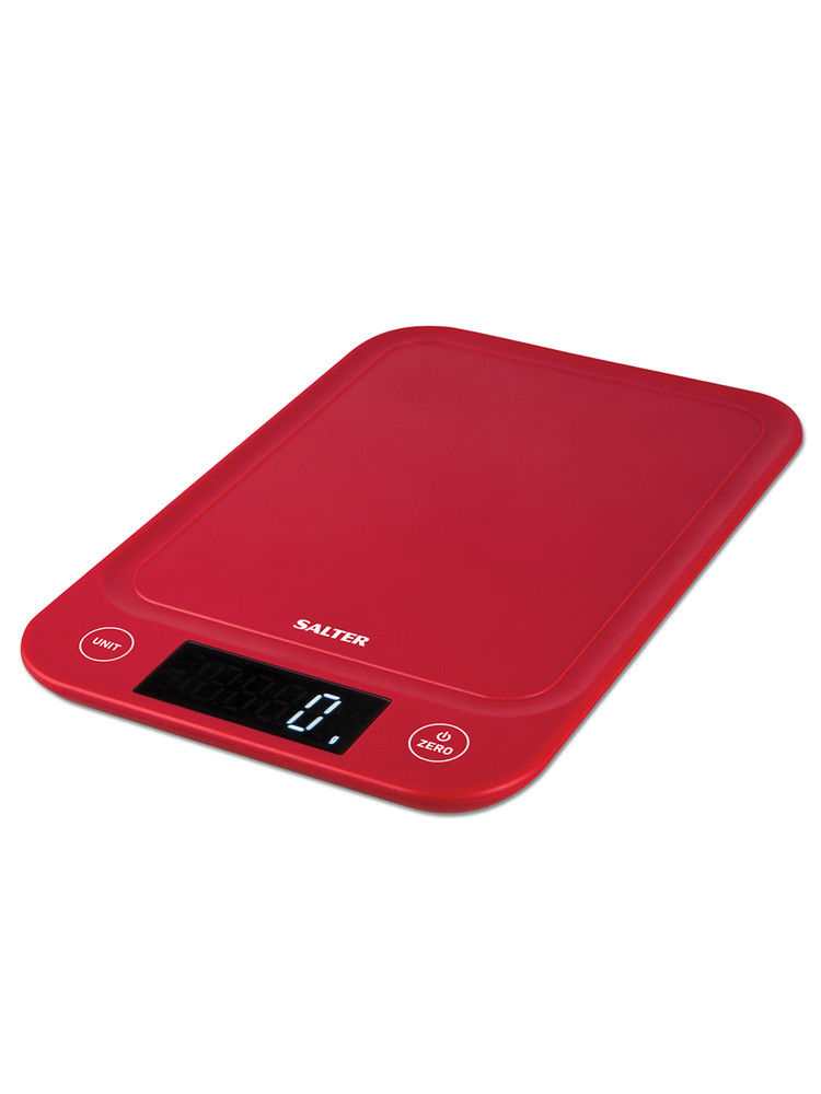 Salter 1067 RDDRA Digital Kitchen Scale, 5kg Capacity red