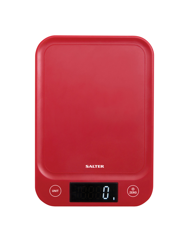 Salter 1067 RDDRA Digital Kitchen Scale, 5kg Capacity red