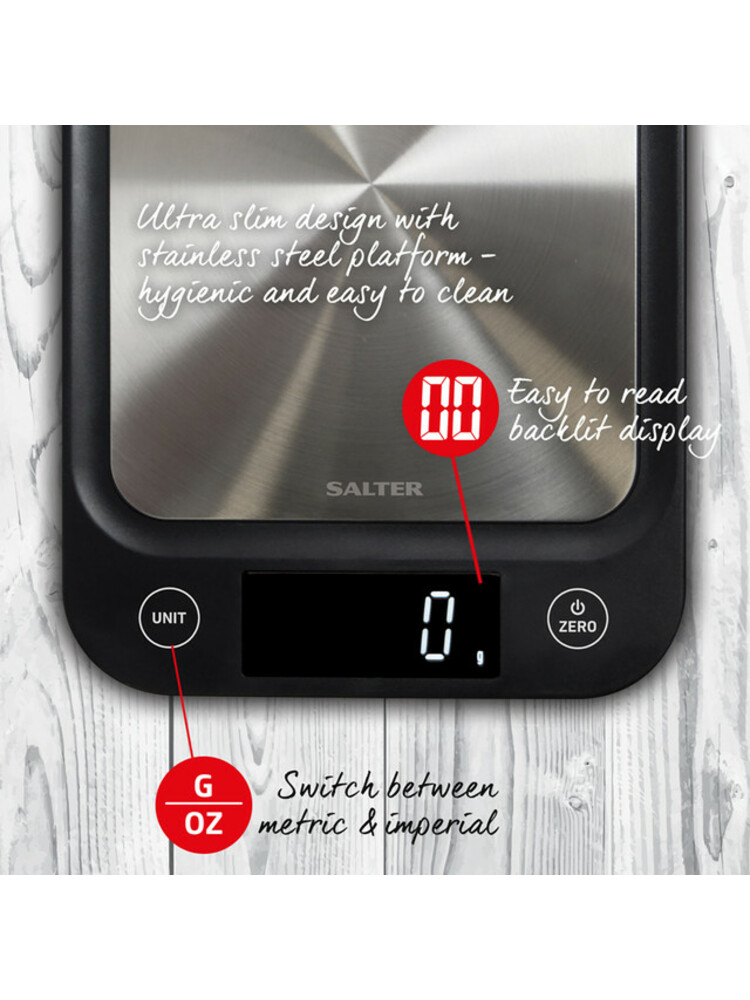 Salter 1068 BKEU16 Ultra Slim Kitchen Scale