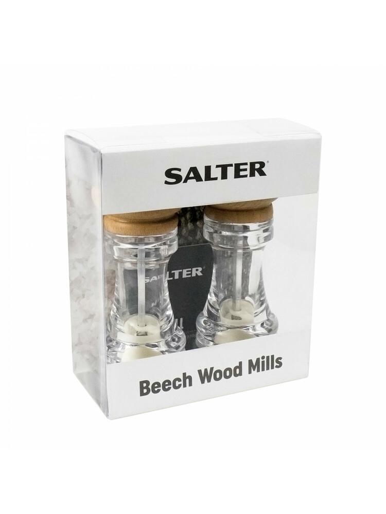 Salter 7607 WDXR Beech Wood Mills Twin