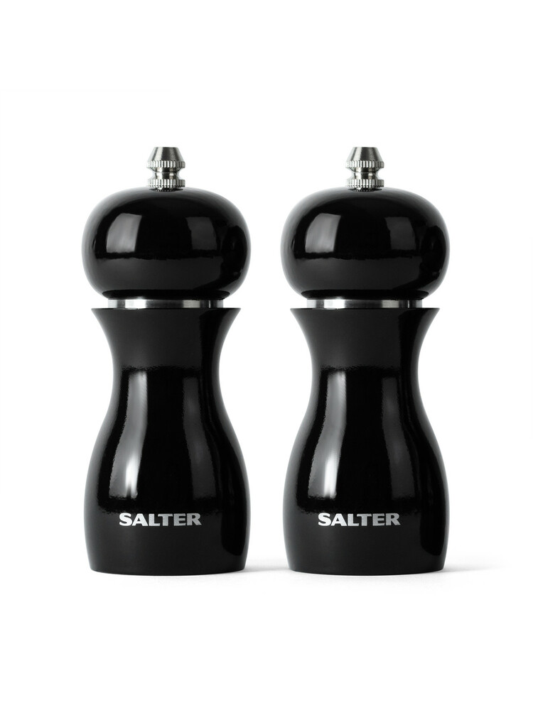 Salter 7613 BKXRA Gloss Salt and Pepper Mills Black