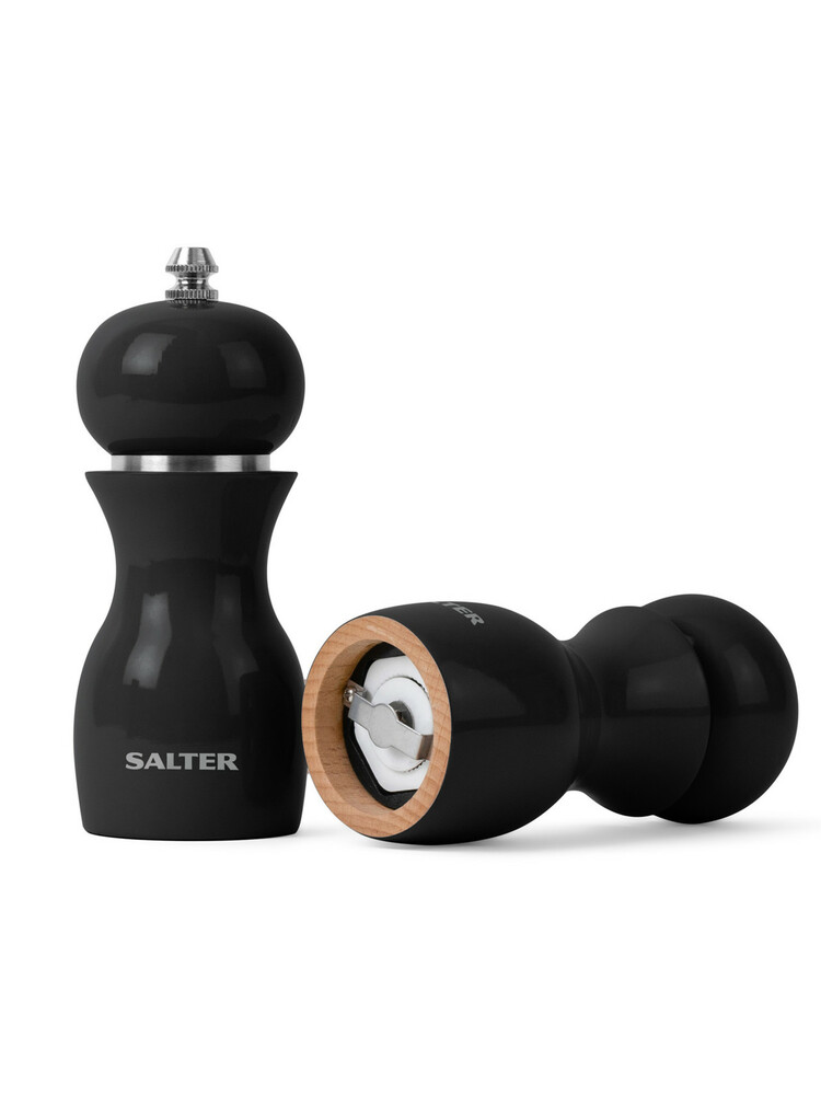 Salter 7613 BKXRA Gloss Salt and Pepper Mills Black