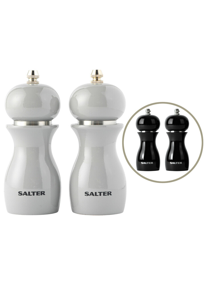 Salter 7613 BKXRA Gloss Salt and Pepper Mills Black