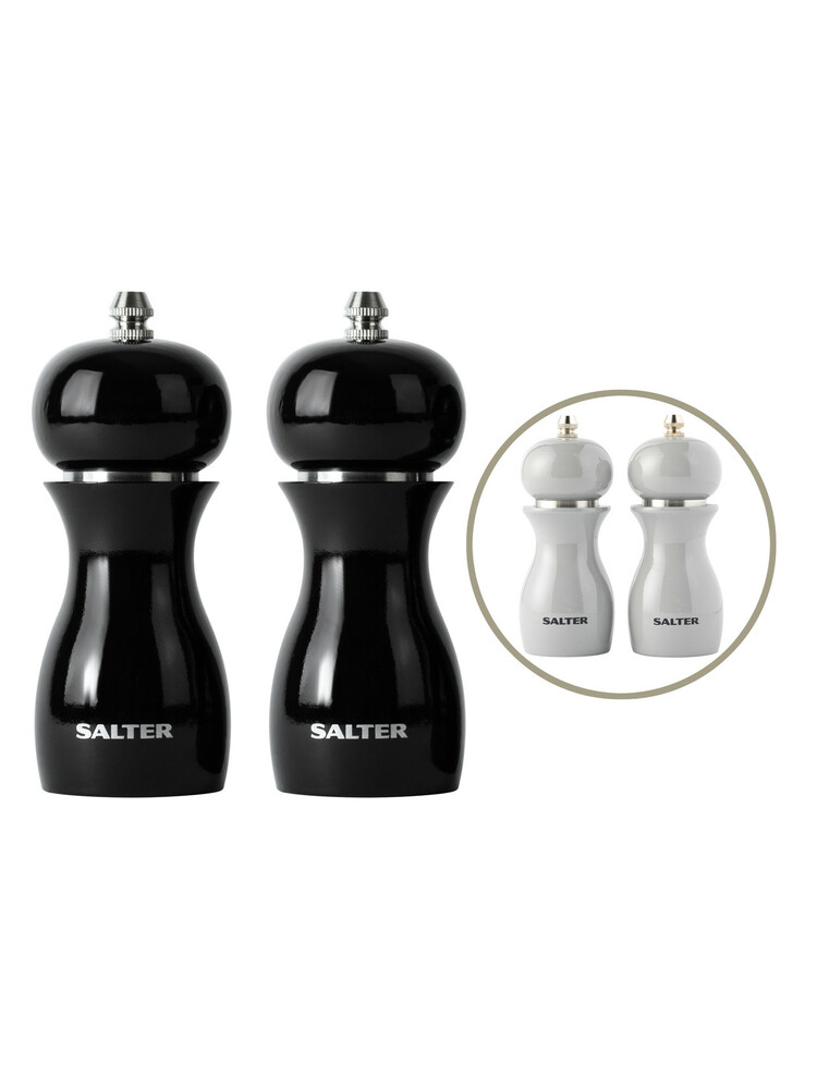 Salter 7613 BKXRA Gloss Salt and Pepper Mills Black